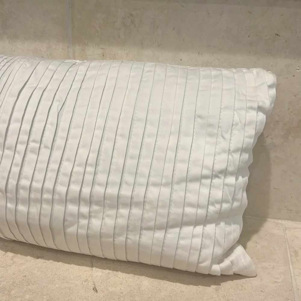 Hotel Collection White Textured Lumbar Throw Pillow 12x18